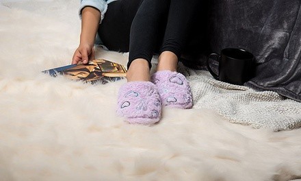 Aerusi Women's Fluffy Plush Home Slippers