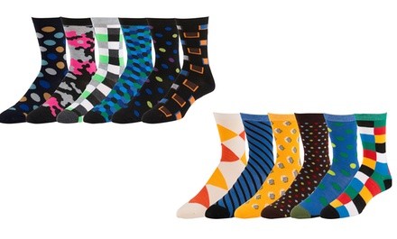 Men's Funky Fun Colorful Socks (6 Pairs)