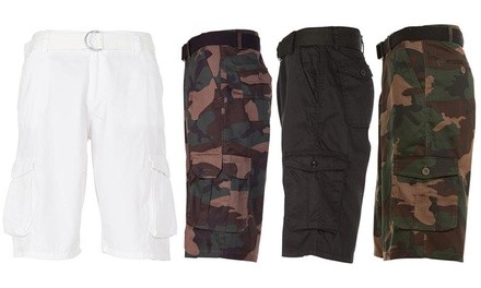 GS-115 Men's Twill Cargo Shorts with Belt (Sizes 32-42)