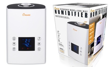 Crane Clean Control Ultrasonic Digital Warm & Cool Mist Humidifier, 1.3 Gallon