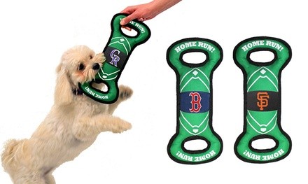 Pets First MLB Heavy-Duty Tug-and-Fetch Squeaker Dog Toy