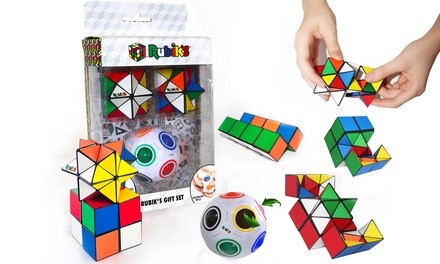 Rubik's Rainbow Ball and Magic Star Brain Teaser Gift Set (3-Piece)