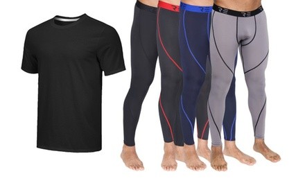 5-Pack Men's Compression Pants with Dry-Fit Tee (S-2XL) | Groupon Exclusive