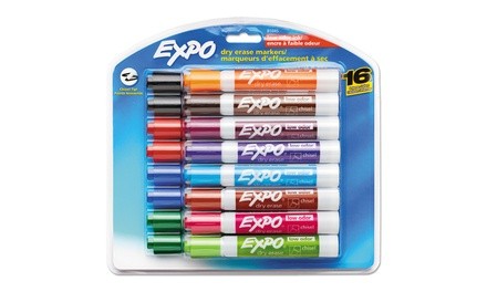 EXPO Low-Odor Chisel-Tip Dry Erase Marker Set (16-Piece)