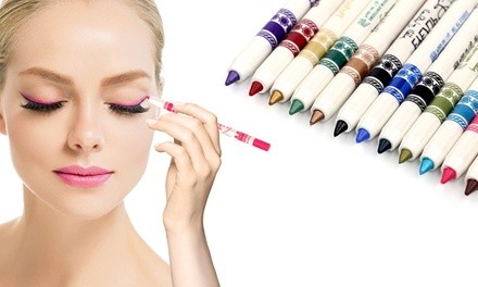 Professional Vivid Multi-Color Eye and Lip Liner Pencil Set (12- or 24-Piece)