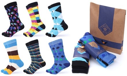 Gallery Seven Men's Fun Colorful Dress Socks (6-Pack)