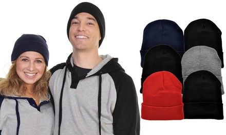 Unisex Knitted Beanies (6-Pack)