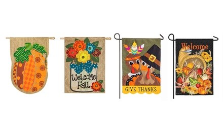 Fall and Thanksgiving Themed Garden Flags