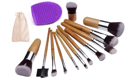 Professional Kabuki Bamboo Makeup Brush Gift Set Plus Bonus (12-Piece)