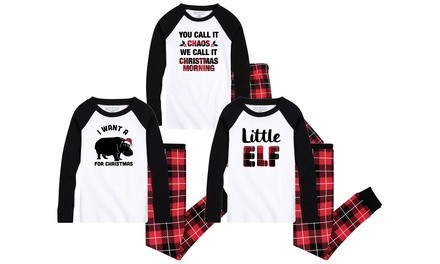 Nap Chat: Kid's Red Plaid Festive Christmas Pajama Sets