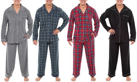 Alexander Del Rossa Men's Fleece Long-Sleeve Pajama Set (2-Piece)
