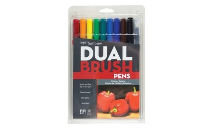 Tombow Dual Brush Pen Set Primary (10-Pack)