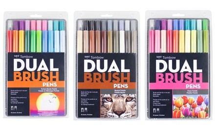 Tombow Dual Brush Art Marker Pen Sets (Assorted Colors; 20-Pack)