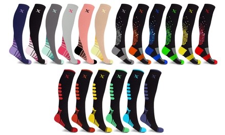 XTF Unisex Knee-High Compression Socks (6-Pairs)