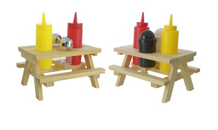 Mini Picnic Table Condiment Set (5-Piece)