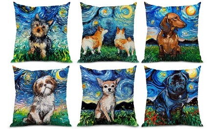 Soft Velvet Starry Night Dogs Toss Pillows (16