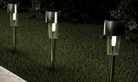 Pure Garden Stainless Steel Solar Path Lights (12-Piece)