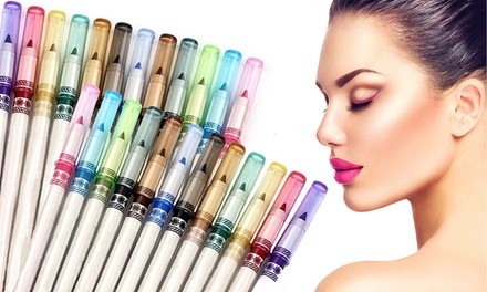 Professional Cosmetic Multicolor Eyeliner Pencils (12-, or 24-Pack)