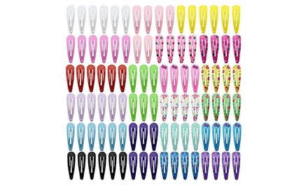 Multi-Colored Snap Hair Clips (100-Pack)