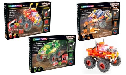 Laser Pegs: Fire's Fury, Green Monster, Wrecker Monster Trucks