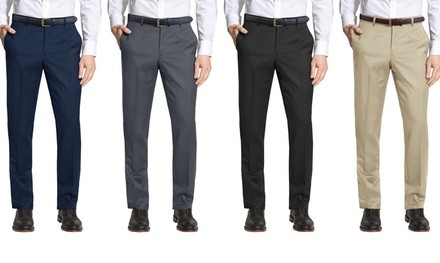 Galaxy By Harvic Men's Belted Slim-Fit Dress Pants (3-Pack; 30-40)