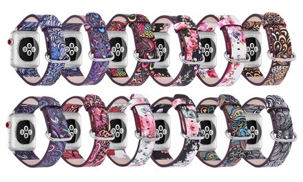 Vegan Leather Printed Bands for Apple Watch Series 1, 2, 3, 4, 5