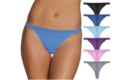 Fruit of the Loom Women's 100% Cotton Thong Panties (12-Pack)