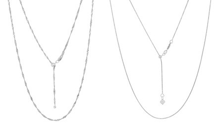 Italian Adjustable Chains in Sterling Silver by Simply.925