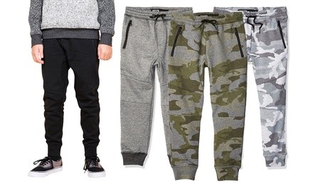 Brooklyn Athletics Boys' Zipper Pocket Fleece Jogger Sweatpants