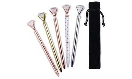 Multi-Color Diamond Ballpoint Pens (5-Pack)