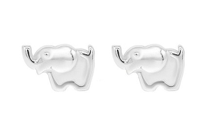 Children's Sterling Silver Elephant Stud Earrings