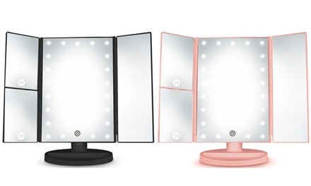 LED Light Vanity Tri-Fold Makeup Mirror