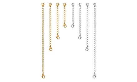 8 Pcs Stainless Steel Chain Extender for Necklace Bracelet Jewelry 