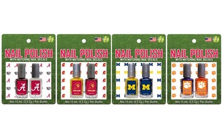 NCAA Nail Polish with Decals (2-Pack)
