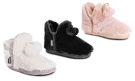 Muk Luks Women's Faux Fur Erina Slipper Booties (Up to Size 11-12)