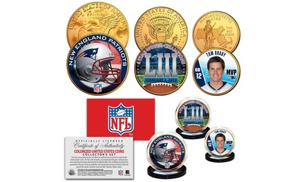 Merrick Mint NFL Super Bowl LIII Champs New England Patriots 24K Gold Plated Coin Set (3-Piece)