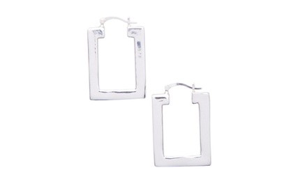 Sterling Silver Square Hoop Earrings by Moricci