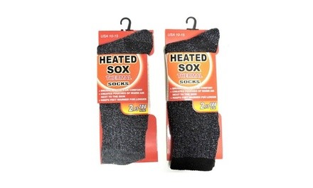 2 Pair Mens Heated Sox Socks Thermal Socks Keeps Feet Warmer