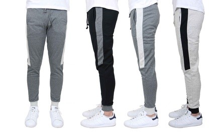 2-Pack Men's Slim-Fit French Terry Joggers with Contrast Side Stripe (S-2XL)