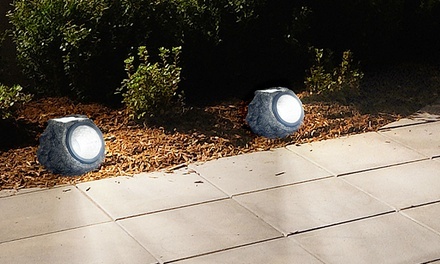 Pure Garden Solar Rock Landscaping Lights (Set of 4)