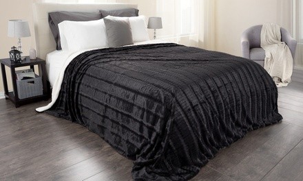 Lavish Home Fleece and Sherpa Blanket