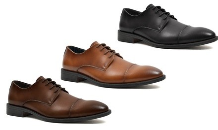 Oak & Rush Men's Lorenzo Leather Cap Toe Dress Shoes