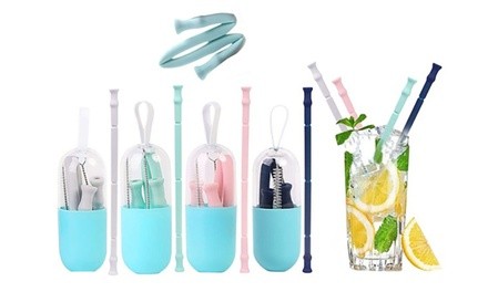 Foldable and Reusable Drinking Straw with Case