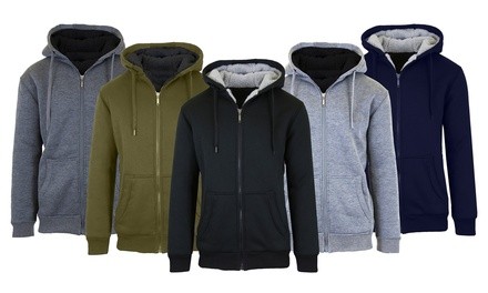 Men's Heavyweight Sherpa Fleece-Lined Zip Hoodie (M–2XL)