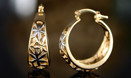 Moroccan Filigree Hoop Earrings In 18k Gold Plating by Euphir