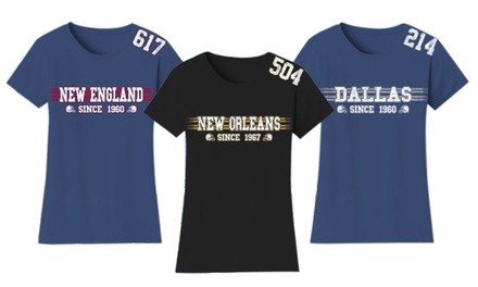 Women's Fitted Playoff Football T-Shirts. Plus Sizes Available.