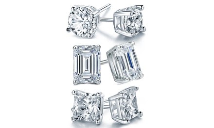 Crystal 3-Pack Stud Earrings Set Made With Swarovski Elements (Multiple Options)