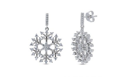 Crystal Snowflake Drop Earrings made with Swarovski Elements