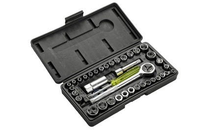 Socket Set with Reversible Ratchet (39-Piece)