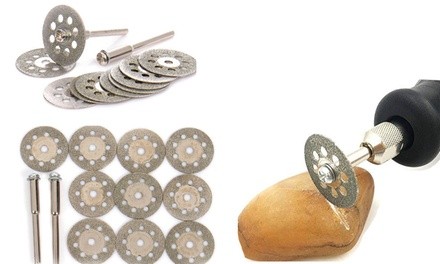 Diamond Coated Grinding Stoneware Discs with Drill Bits (12-Piece)